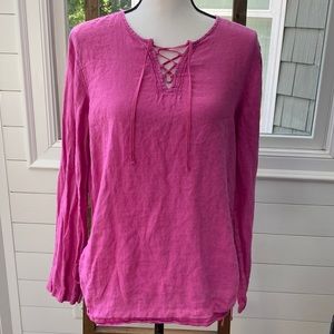 EUC Women’s Gap Tunic Linen Pink Blouse